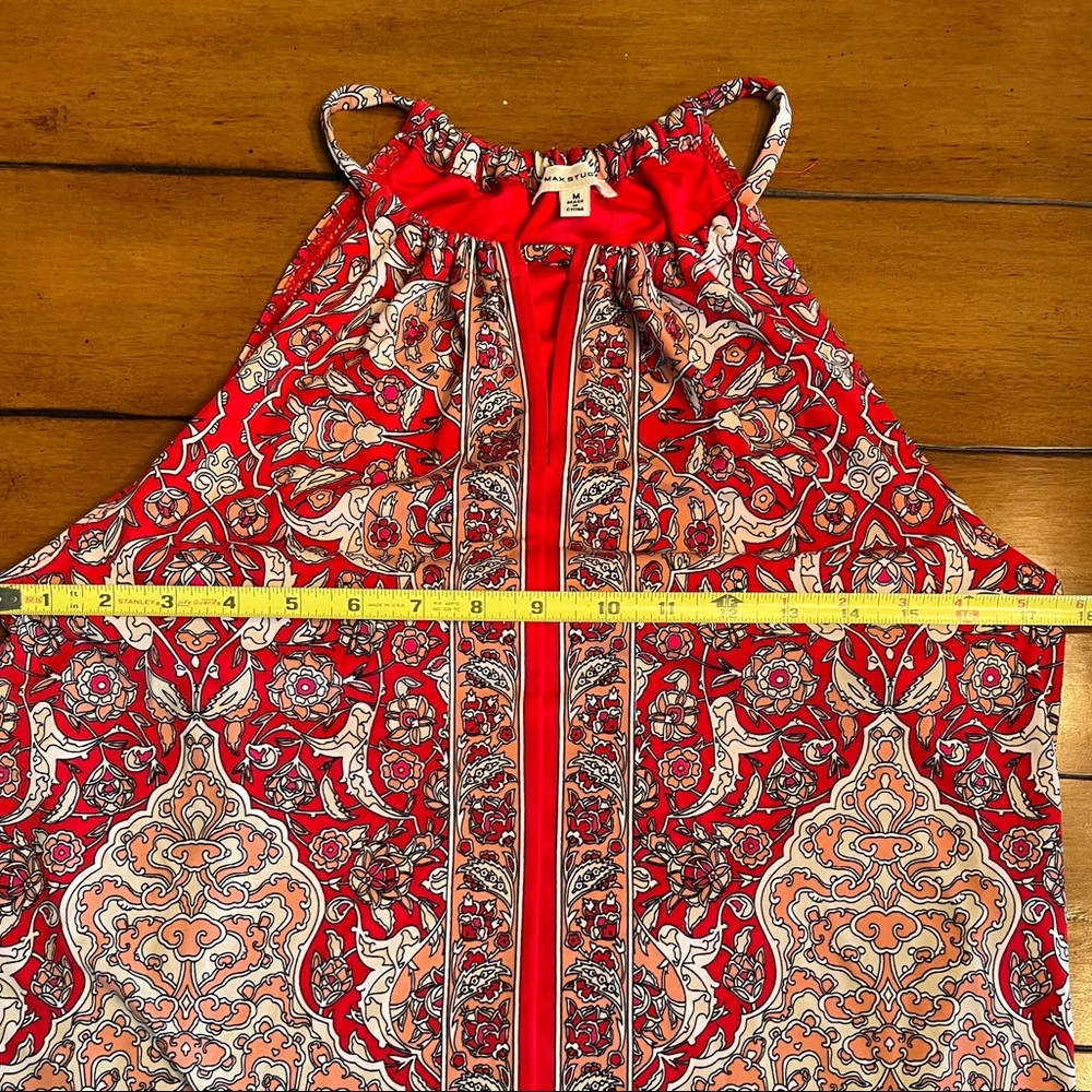 Max Studio Red Paisley print Maxi Sun Dress SZ10 - Picture 9 of 16
